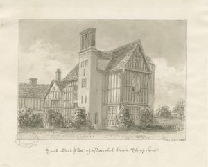 Boscobel House: pranie w sepii autorstwa John Buckler
