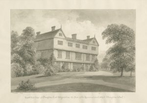 Broughton Hall: rysunek w sepii, 1848 autorstwa John Buckler