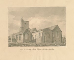 Buckinghamshire - Kościół Chenies: rysunek w sepii, 1824 autorstwa John Buckler