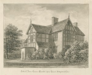 Burton-upon-Trent: Ordish Farm House: rysunek w sepii, 1839 autorstwa John Buckler