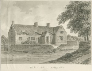 Caverswall Village - Stare domy: rysunek w sepii, 1840 autorstwa John Buckler