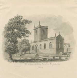 Kościół Chapel Chorlton: rysunek w sepii autorstwa John Buckler