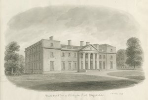 Chillington Hall: rysunek w sepii autorstwa John Buckler