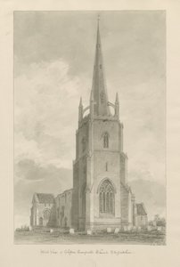 Clifton Campville Church: rysunek w sepii, 1838 autorstwa John Buckler