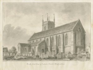 Kościół Colwich: rysunek w sepii, 1841 autorstwa John Buckler