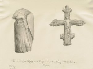 Croxden - Starożytności: rysunek w sepii autorstwa John Buckler