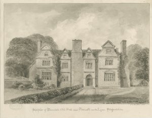 Dimsdale Old Hall: rysunek w sepii, 1841 autorstwa John Buckler