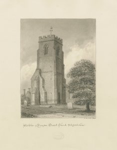 Drayton Bassett Church: rysunek w sepii, 1838 autorstwa John Buckler