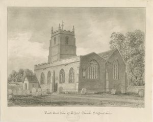 Kościół Elford: rysunek w sepii, 1838 autorstwa John Buckler