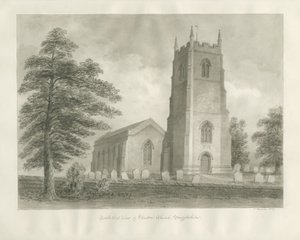 Kościół Ellastone: rysunek w sepii, 1847 autorstwa John Buckler