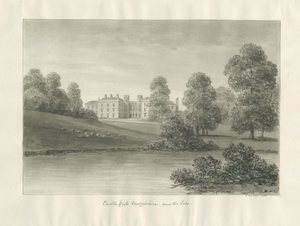 Enville Hall: rysunek w sepii autorstwa John Buckler