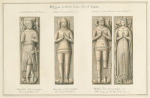 Essex - Earls Colne Church - Wizerunki: rysunek w sepii, 1824 autorstwa John Buckler