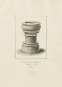 Czcionka w kościele Eccleshall: rysunek w sepii autorstwa John Buckler