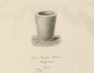 Czcionka w Kingstone Church: rysunek w sepii, 1839 autorstwa John Buckler