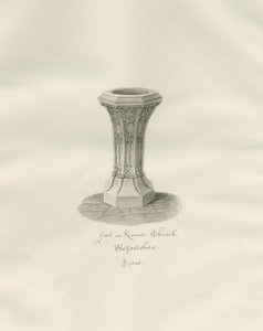 Czcionka w kościele Kinver: rysunek w sepii autorstwa John Buckler
