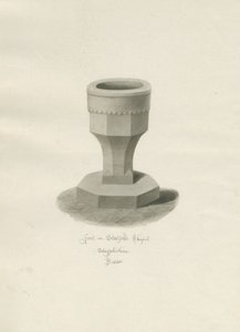 Czcionka w Statfold Chapel: rysunek w sepii, 1848 autorstwa John Buckler
