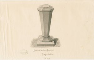 Czcionka w Wetton Church: rysunek w sepii, 1839 autorstwa John Buckler