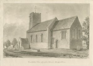 Kościół Gayton: rysunek w sepii, 1841 autorstwa John Buckler