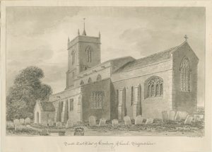 Hanbury Church: rysunek w sepii autorstwa John Buckler