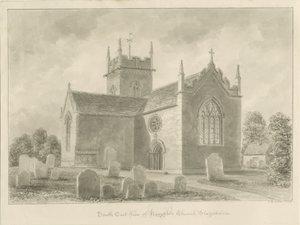 Kościół Haughton: rysunek w odcieniu sepii, 1842 autorstwa John Buckler