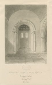 Wnętrze kościoła Eaton Church: rysunek w sepii autorstwa John Buckler