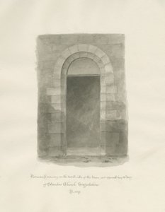 Wnętrze kościoła Standon: rysunek w sepii, 24 maja 1847 (rysunek) autorstwa John Buckler