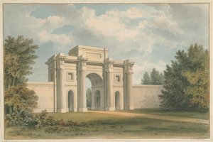 Leicestershire - Gopsall House - Brama, 1820 autorstwa John Buckler