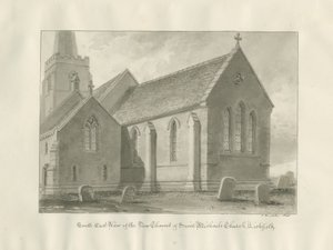 Lichfield - Prezbiterium kościoła św. Michała: rysunek w sepii autorstwa John Buckler