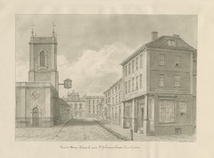 Lichfield - Kościół Mariacki: rysunek w sepii, 1833 r. autorstwa John Buckler