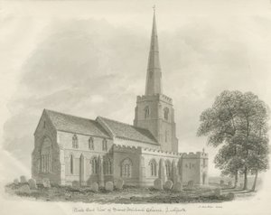 Lichfield - Kościół św. Michała: rysunek w sepii autorstwa John Buckler