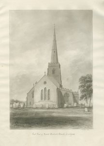 Lichfield - Kościół św. Michała: rysunek w sepii autorstwa John Buckler