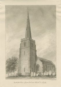 Lichfield - Kościół św. Michała: rysunek w sepii autorstwa John Buckler