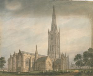 Lincolnshire - Kościół Grantham, 1811 autorstwa John Buckler