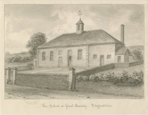 Madeley - Wolna szkoła: rysunek w sepii, 1840 autorstwa John Buckler