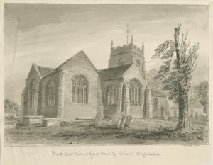 Madeley Church: rysunek w sepii autorstwa John Buckler