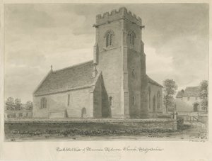 Kościół Mavesyn Ridware: rysunek w sepii, 1839 autorstwa John Buckler