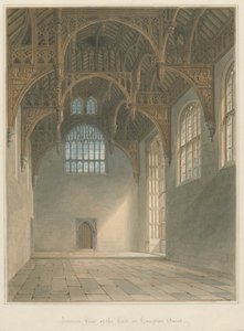 Middlesex - Hampton Court - Wnętrze sali, 1821 autorstwa John Buckler