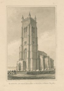 Norfolk - Cromer - Kościół św. Piotra i Pawła: rysunek w sepii, 1847 autorstwa John Buckler
