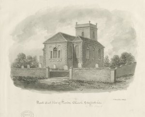 Kościół Norton-in-the-Moors: rysunek w sepii autorstwa John Buckler