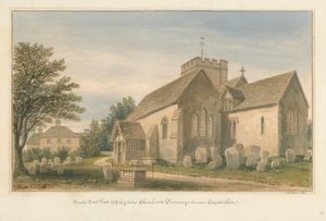 Oxfordshire – Kościół Shiplake i plebania, 1830 autorstwa John Buckler