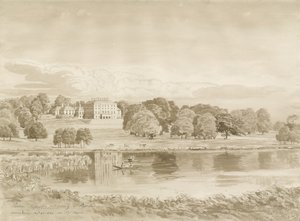 Patshull House: rysunek w sepii, 26 sierpnia 1820 autorstwa John Buckler