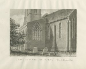 Pattingham Church - East Window: rysunek w sepii, 1846 autorstwa John Buckler