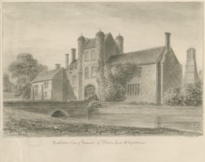 Pilaton Hall: rysunek w sepii, 1841 autorstwa John Buckler