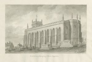 Kościół Rowley Regis: rysunek w sepii, 1847 autorstwa John Buckler