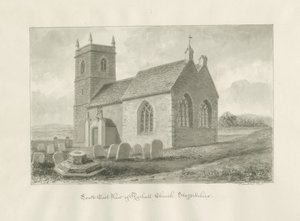 Kościół Rushalla: rysunek w sepii, 1845 autorstwa John Buckler