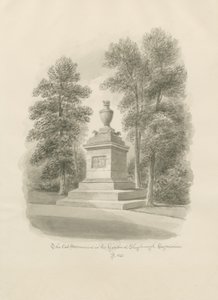 Shugborough - Pomnik Kota: rysunek w sepii autorstwa John Buckler