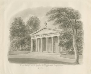 Shugborough - Świątynia Dorycka: rysunek w sepii, 1842