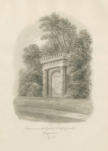 Shugborough - Pomnik: rysunek w sepii autorstwa John Buckler