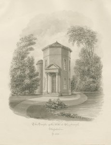 Shugborough - Świątynia Wiatrów: rysunek w sepii, 1843 autorstwa John Buckler