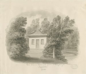 Shugborough - The Chinese Room: rysunek w sepii autorstwa John Buckler